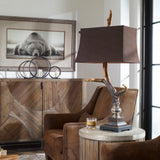 Lighting Stag Horn Dark Shade Table Lamp