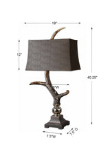 Lighting Stag Horn Dark Shade Table Lamp