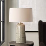 Lighting Strata Tan Glaze Table Lamp