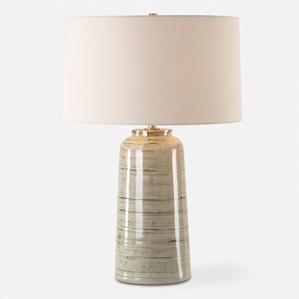 Lighting Strata Tan Glaze Table Lamp