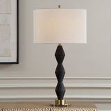 Lighting Threefold Black Stone Table Lamp