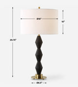 Lighting Threefold Black Stone Table Lamp