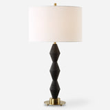 Lighting Threefold Black Stone Table Lamp