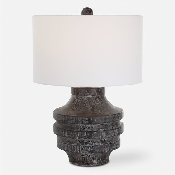Lighting Timber Carved Wood Table Lamp