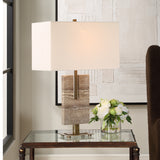 Lighting Turning Point Travertine Table Lamp