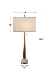 Lighting Verner Tapered Brass Table Lamp