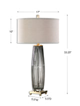 Lighting Vilminore Gray Glass Table Lamp