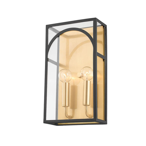 Lighting - Wall Sconce Addison 2 Light Wall Sconce // Aged Brass & Textured Black Combo 