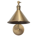 Exeter Cone Swing Arm Sconce // Brushed Antique Brass