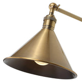 Exeter Cone Swing Arm Sconce // Brushed Antique Brass