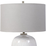 Lighting Winterscape White Glaze Table Lamp