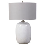 Lighting Winterscape White Glaze Table Lamp