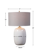 Lighting Winterscape White Glaze Table Lamp