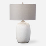 Lighting Winterscape White Glaze Table Lamp