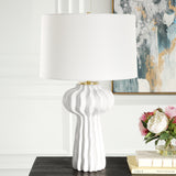 Lighting Wrenley Ridged White Table Lamp