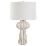 Lighting Wrenley Ridged White Table Lamp