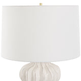 Lighting Wrenley Ridged White Table Lamp
