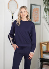 Loungewear Everly Butter Modal Split Sleeve Crew Neck // Navy