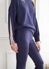 Loungewear Everly Butter Modal Split Sleeve Crew Neck // Navy