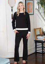 Loungewear Isabelle Butter Modal Fitted Flare Pants // Black