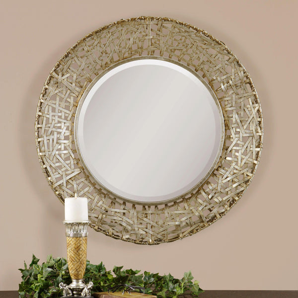 Mirror Alita Champagne Woven Metal Mirror