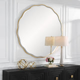 Mirror Aneta Gold Round Mirror // Large