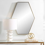 Mirror Ankara Brass Hexagon Mirror
