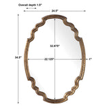 Mirror Ariane Gold Oval Mirror