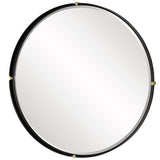 Mirror Bonded Round Mirror // Black & Gold