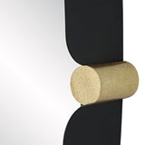 Mirror Bonded Round Mirror // Black & Gold