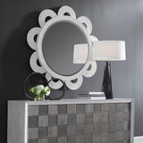 Mirror Clematis White Rattan Round Mirror