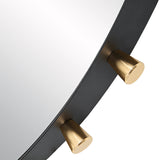 Mirror Cosmopolitan Round Mirror // Black & Gold