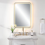 Mirror Crofton Lighted Brass Vanity Mirror