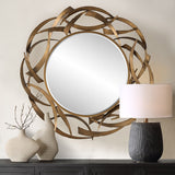 Mirror Cutting Edge Bronze Round Mirror