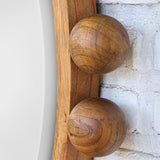 Mirror Cyra Wood Beaded Round Mirror