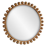 Mirror Cyra Wood Beaded Round Mirror