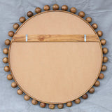 Mirror Cyra Wood Beaded Round Mirror