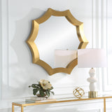 Mirror Flare Brushed Brass Round Mirror