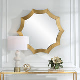 Mirror Flare Brushed Brass Round Mirror