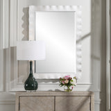 Mirror Haya White Scalloped Mirror