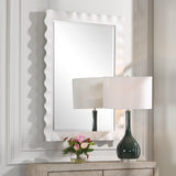 Mirror Haya White Scalloped Mirror