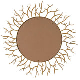 Mirror Into The Woods Gold Round Mirror