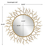 Mirror Into The Woods Gold Round Mirror