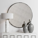 Mirror Junius Antique White Round Mirror