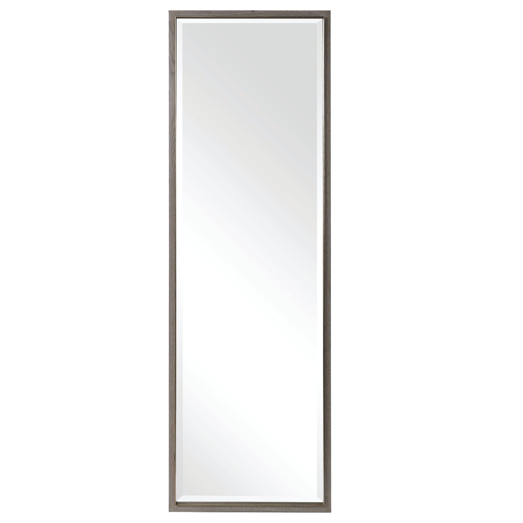 Contemporary Beveled Mirror with Brushed Brass Kian Wooden Dressing