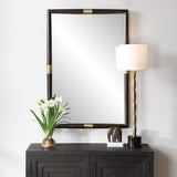 Mirror Larkin Dark Wood & Brass Mirror