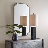 Mirror Lennox Black Scalloped Corner Mirror