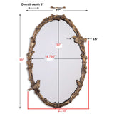 Mirror Paza Oval Vine Gold Mirror