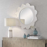 Mirror Sea Coral Wave Round Mirror // White