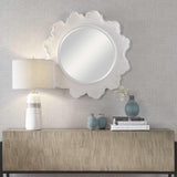 Mirror Sea Coral Wave Round Mirror // White